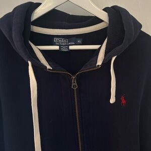 Polo by Ralph Lauren Dark Blue Zip-Up with Red Emblem